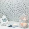 Kensington Frosted Super White Silver Dust Tile | TileBar.com