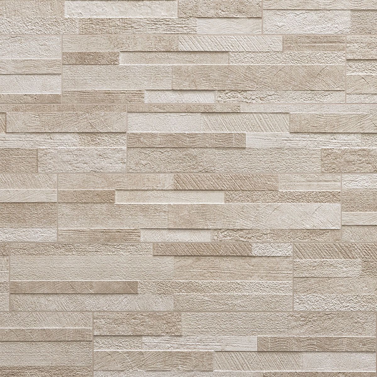 Lodge Stone 3D Beige 6x24 Textured Porcelain Wall Tile | Tilebar.com