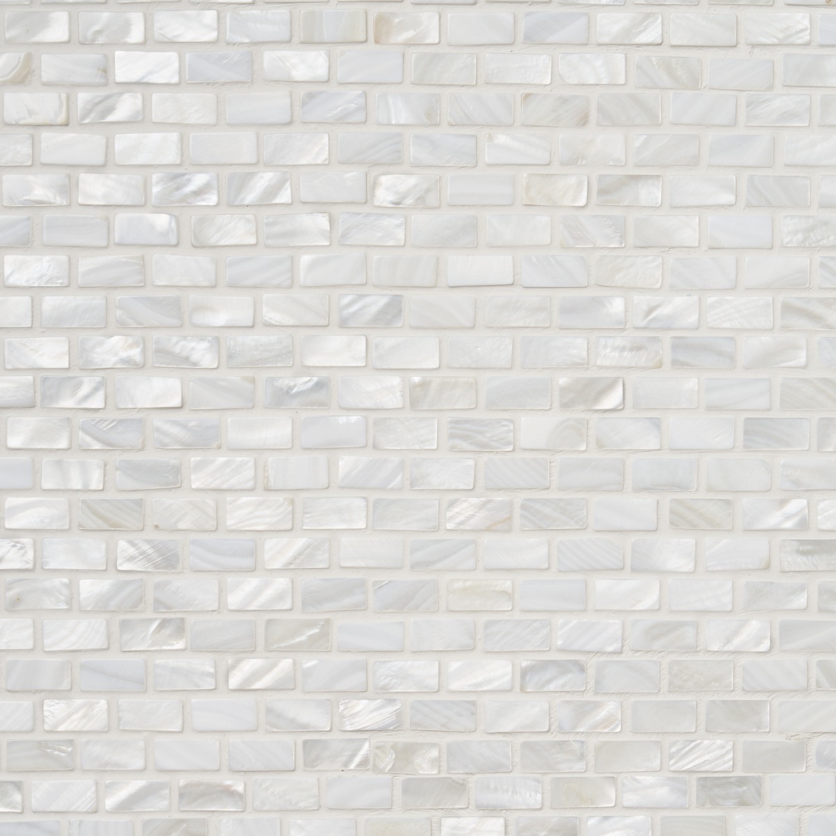 Mini Brick Oyster White Pearl Tile Mini Brick Pattern