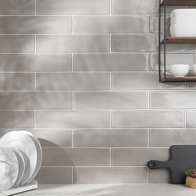 Stacy Garcia ArtBlock Grigio 4x16 Polished Porcelain Tile | Tilebar.com